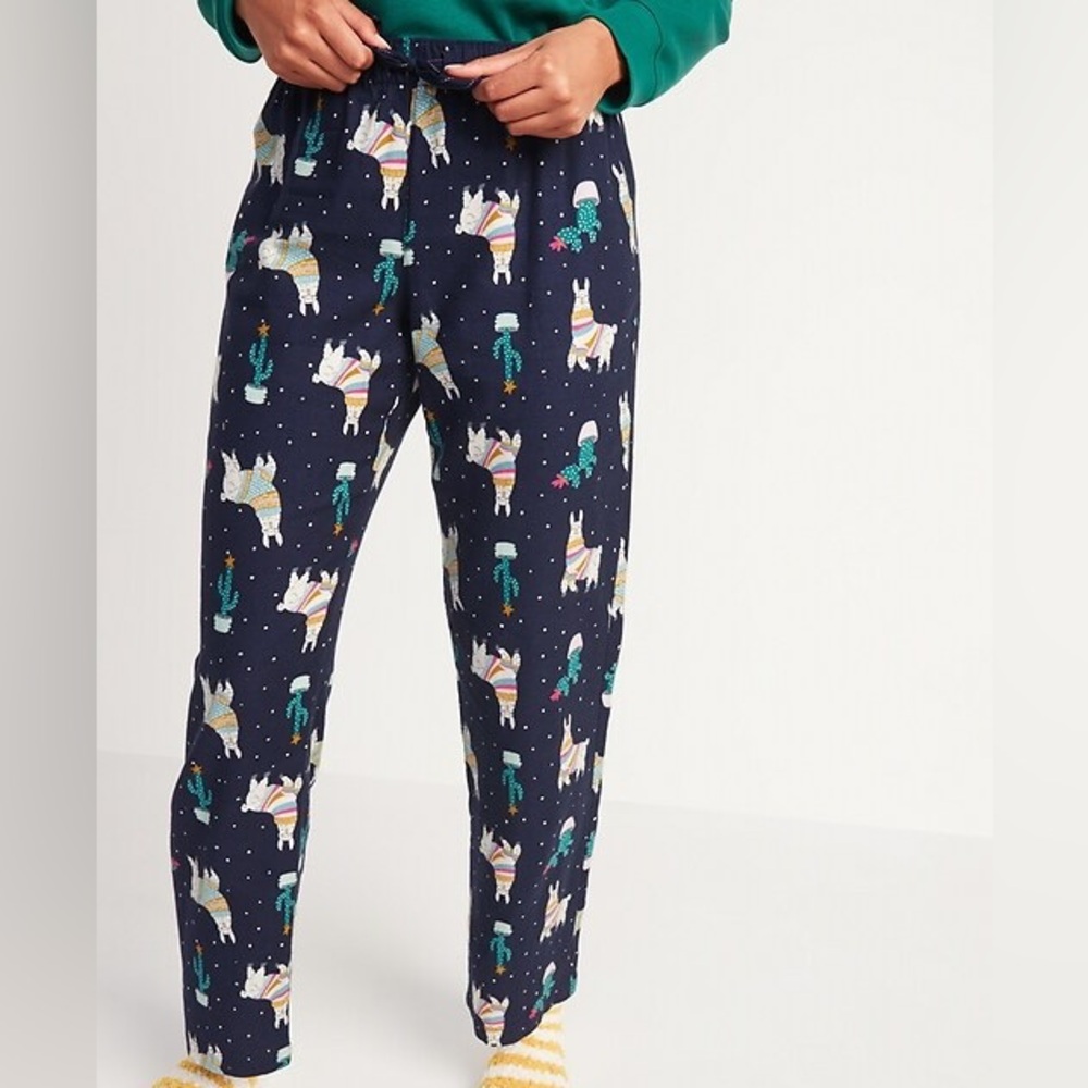 Old Navy Llama Cotton Patterned Flannel Pajama Pants - Small